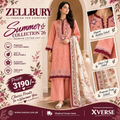 Blushing Beauty: Zellbury Summer Collection '26 Peach 3-Piece Embroidered Cotton Suit