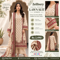Zellbury Digital Printed Lawn 3-Piece Suit – Premium Unstitched Lawn