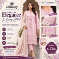 Zellbury Premium Lawn 3-Piece Suit – Pink Floral Printed Collection | WUS26X38088