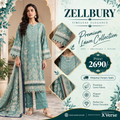 Teal Tranquility: Zellbury Premium Lawn 3-Piece Printed Suit