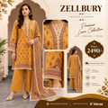 Zullbery Mustard Premium Lawn Suit | Timeless Prints & Elegant Summer Style